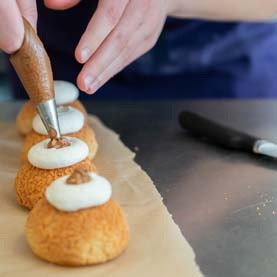 Hazelnut Praline Choux Pastries