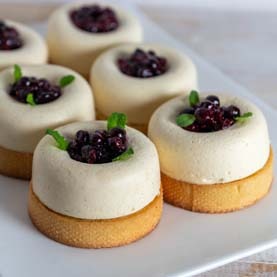 Black Current and Vanilla Mousse Tarts