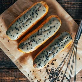 Le Gargantua | Baking Vacations | Black Sesame Seed Eclairs